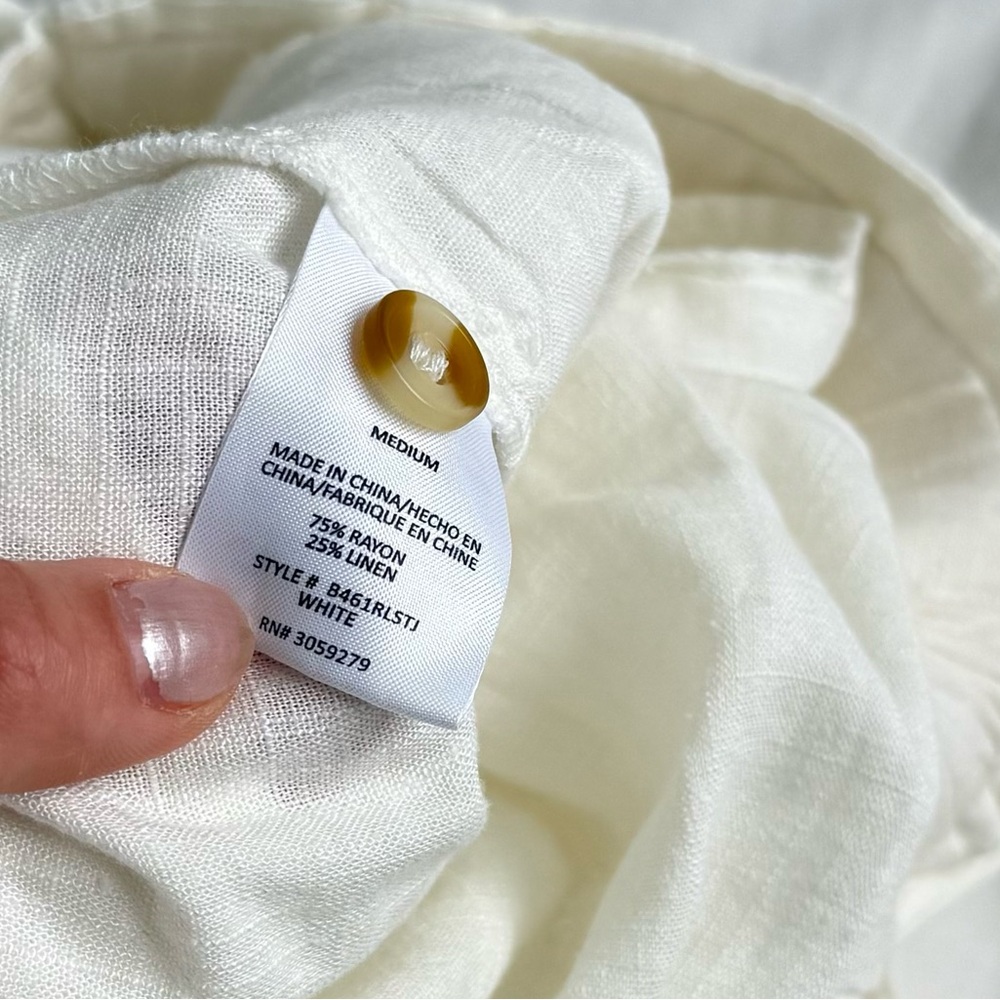 Thread & Supply Cream Linen Blend Pants – Size M – New Like Condition - Picture 4 of 8